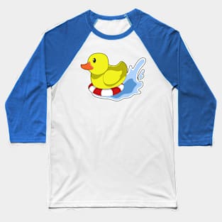 Duck with Swim ring in Water Baseball T-Shirt